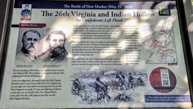 THE 26TH VIRGINIA AND INDIAN HOLLOW WAR MEMORIAL PANEL