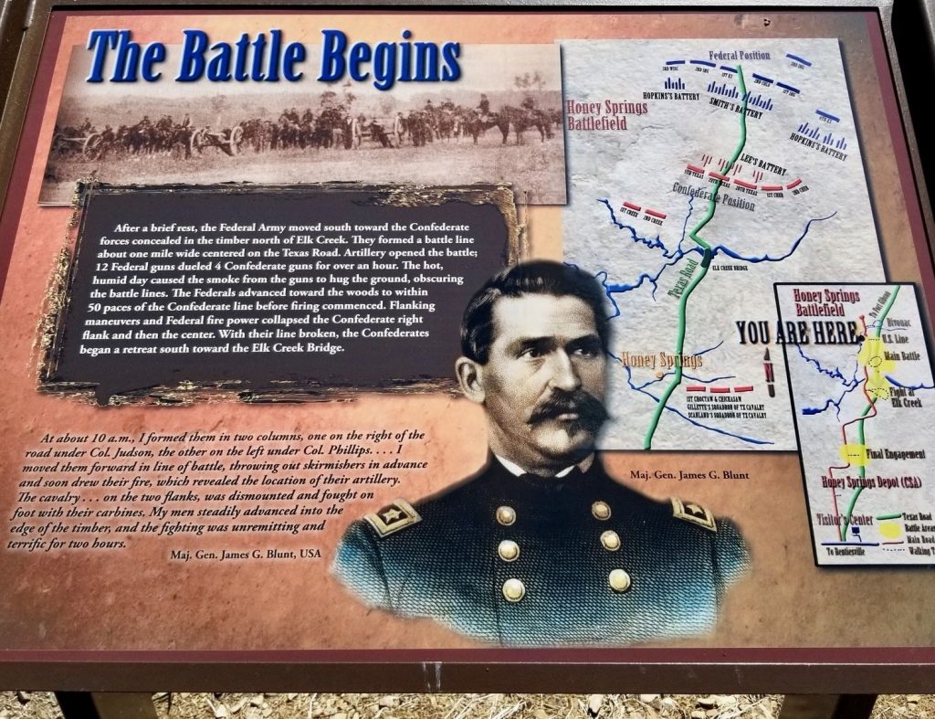 THE BATTLE BEGINS HONEY SPRINGS WAR MEMORIAL PANEL