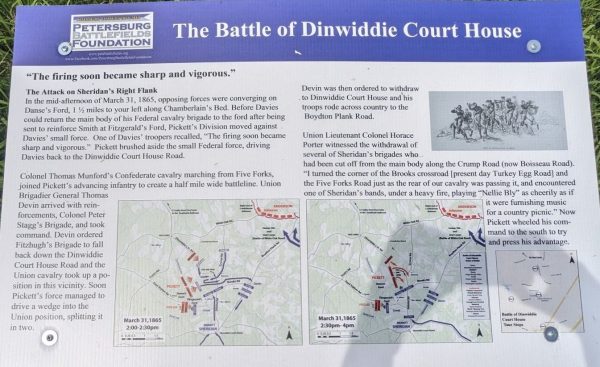 THE BATTLE OF DINWIDDIE COURT HOUSE MEMORIAL PANEL III