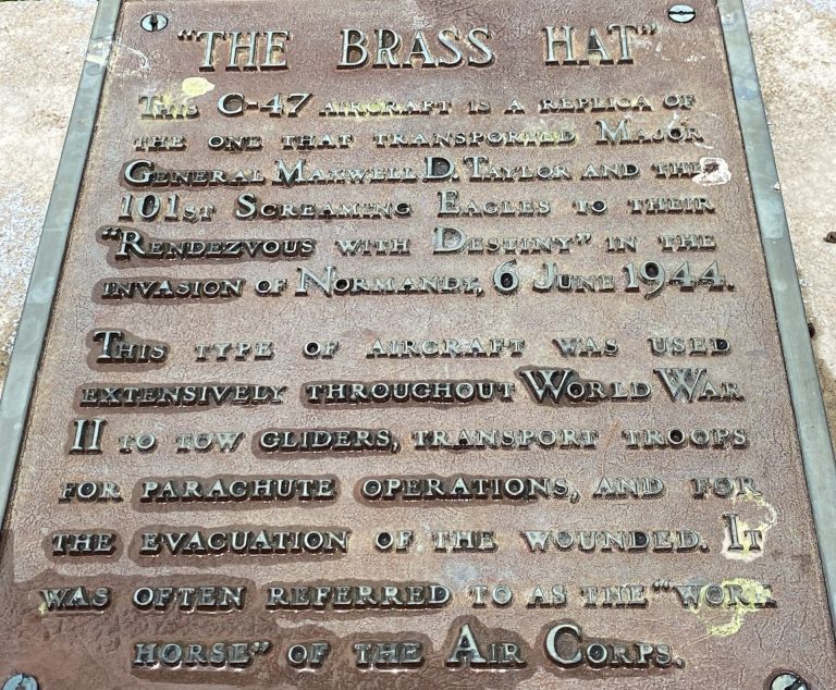 “THE BRASS HAT” WAR MEMORIAL AIRCRAFT PLAQUE