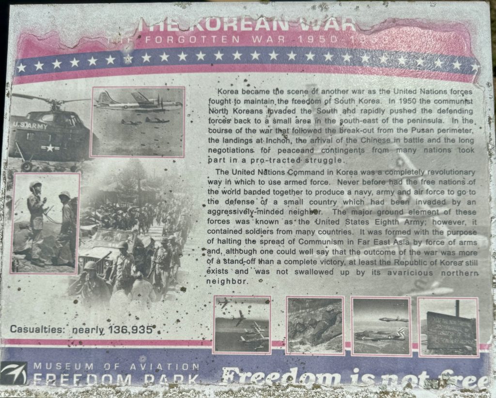 THE KOREAN WAR THE FOGOTTEN WAR MEMORIAL PLAQUE