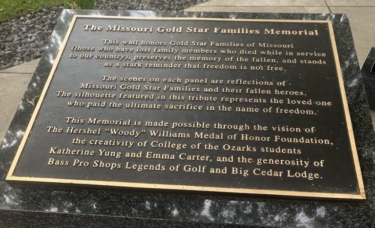 THE MISSOURI GOLD STAR FAMILIES MEMORIAL PLAQUE