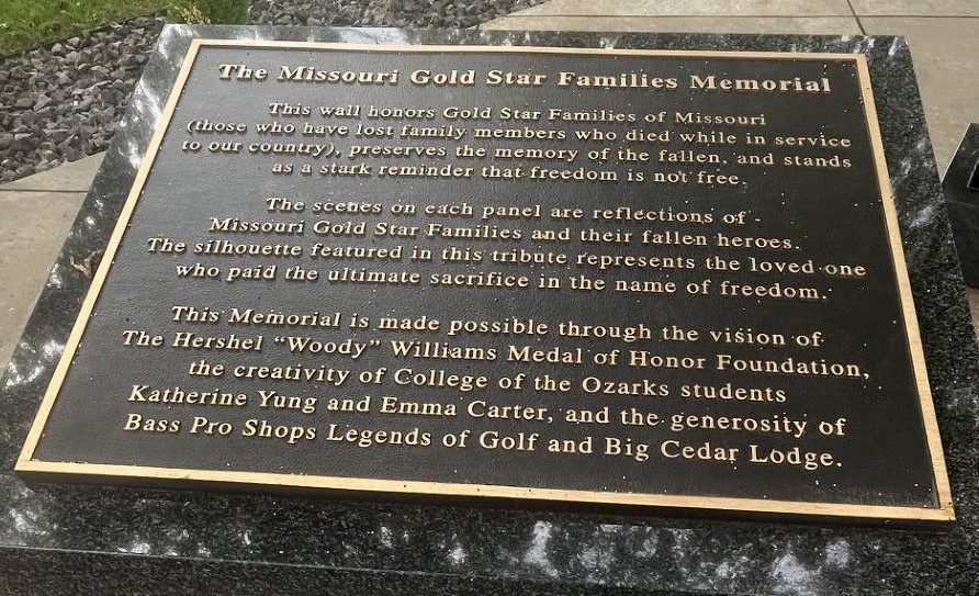 THE MISSOURI GOLD STAR FAMILIES MEMORIAL PLAQUE