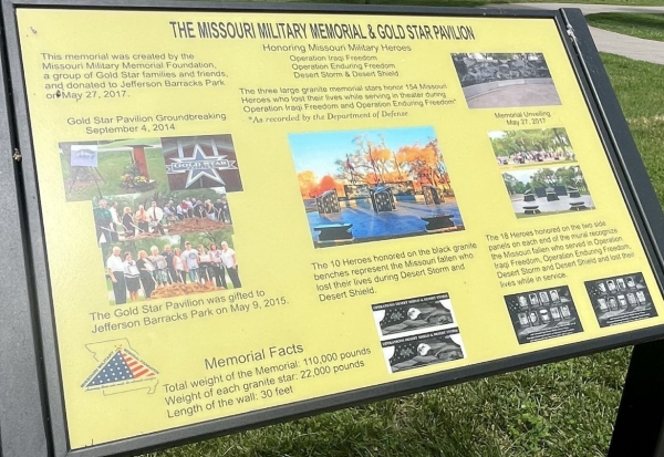 THE MISSOURI MILITARY MEMORIAL & GOLD STAR PAVILION PANEL