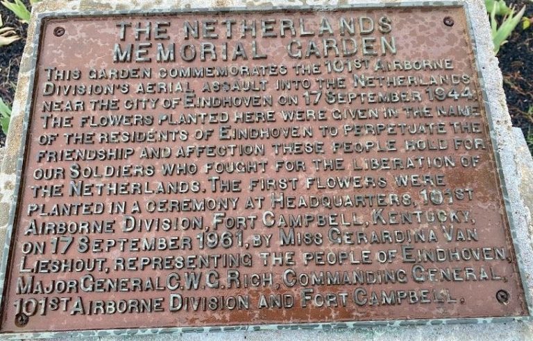 THE NETHERLANDS MEMORIAL GARDEN PLAQUE B