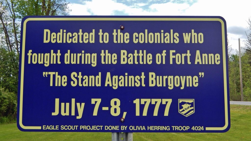 “THE STAND AGAINST BURGOYNE” REVOLUTIONARY WAR MEMORIAL MARKER