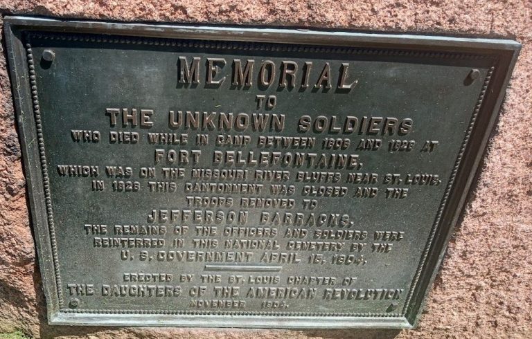 THE UNKNOWN SOLDIERS AT FORT BELLEFONTAINE MEMORIAL PLAQUE