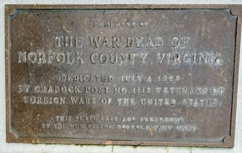 THE WAR DEAD OF NORFOLK COUNTY MEMORIAL GUN PLAQUE