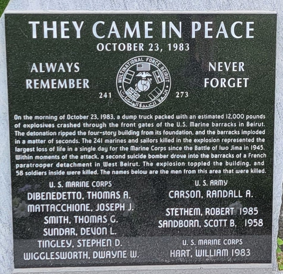 THEY CAME IN PEACE MEMORIAL PLAQUE