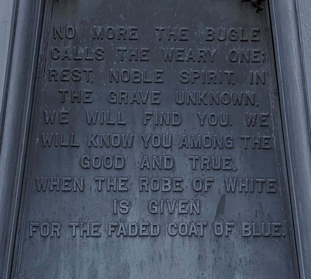 TO THE BRAVE DEFENDERS OF THE UNION WAR MEMORIAL PLAQUE C