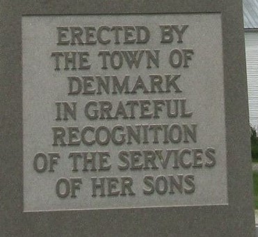 TOWN OF DENMARK CIVIL WAR MEMORIAL STONE