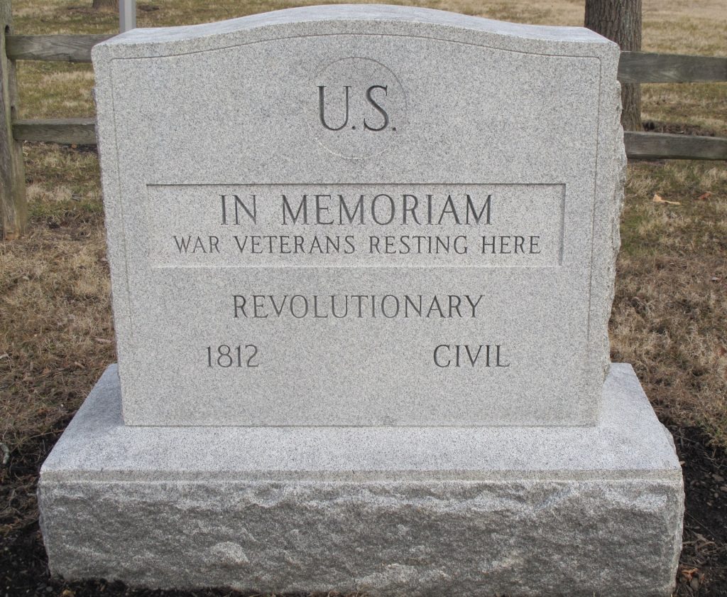 U.S. WAR VETERANS RESTING HERE MEMORIAL FRONT