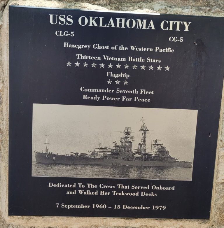 USS OKLAHOMA CITY CLG-5 WAR MEMORIAL PLAQUE