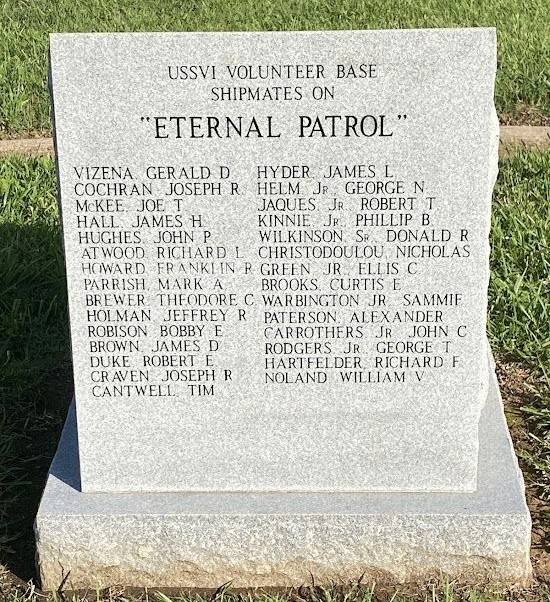 USSVI VOLUNTEER BASE “ETERNAL PATROL” WAR MEMORIAL