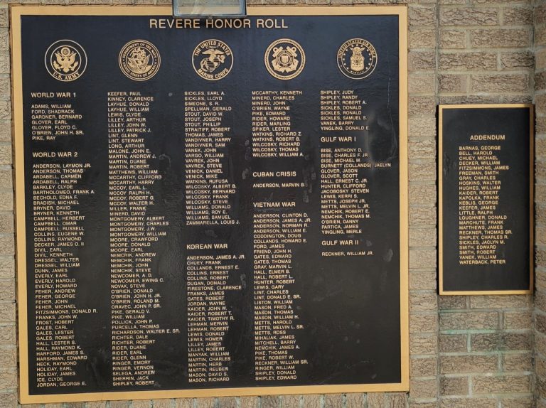 ULEDI REVERE HONOR ROLL WAR VETERANS MEMORIAL PLAQUE