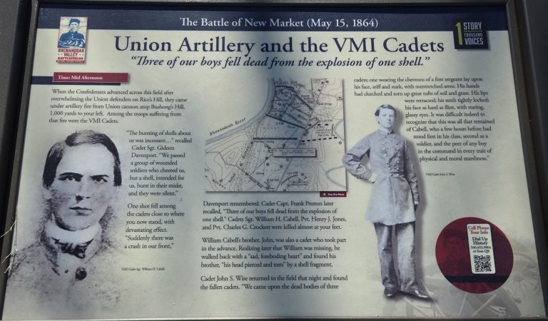 UNION ARTILLERY AND THE VMI CADETS WAR MEMORIAL PANEL