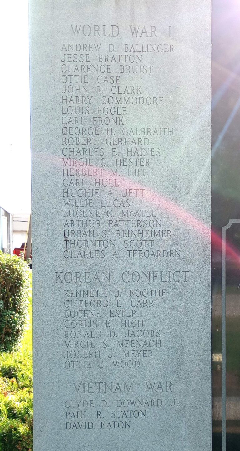 V.F.W. POST 9535 SUPREME SACRIFICE VETERANS MEMORIAL LEFT STONE