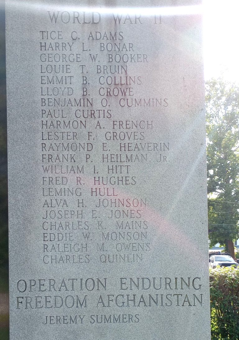 V.F.W. POST 9535 SUPREME SACRIFICE VETERANS MEMORIAL RIGHT STONE