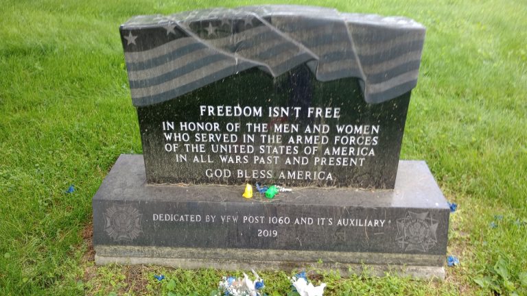 VFW POST 1060 FREEDOM ISN’T FREE VETERANS MEMORIAL FRONT