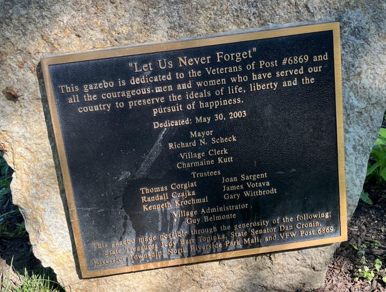 VFW POST 6869 VETERANS MEMORIAL GAZEBO PLAQUE