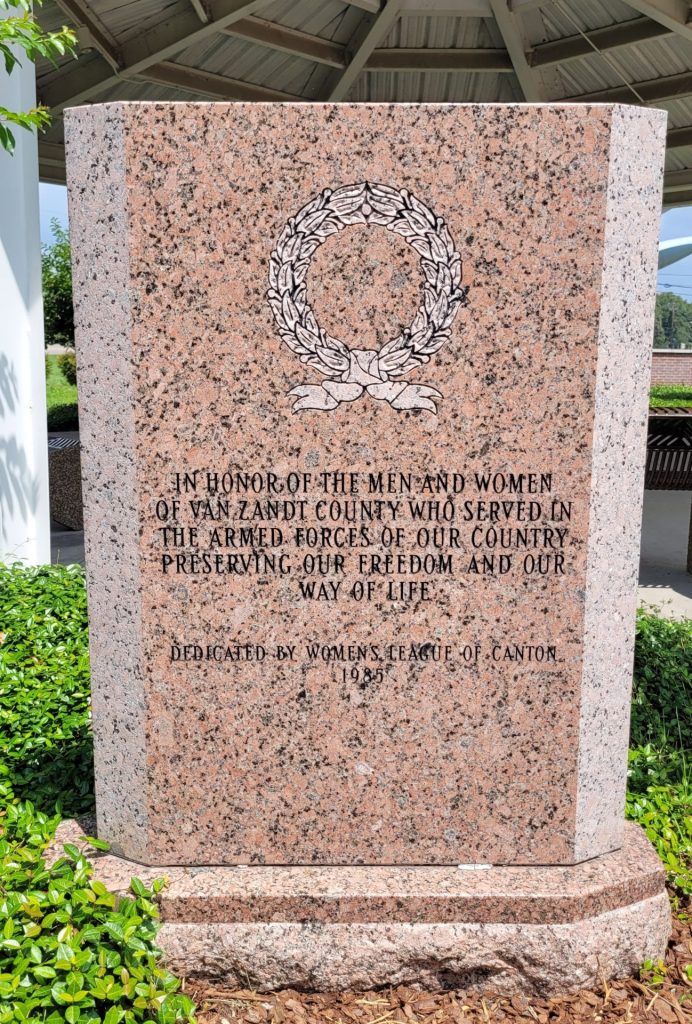 VAN ZANDT COUNTY VETERANS MEMORIAL