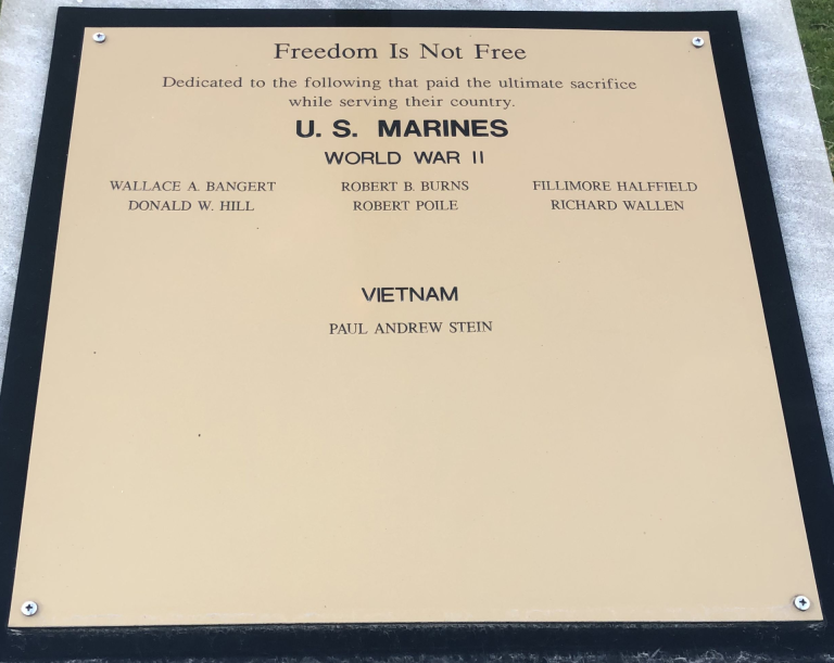 VILLA PARK FREEDOM IS NOT FREE MEMORIAL PLAQUE B