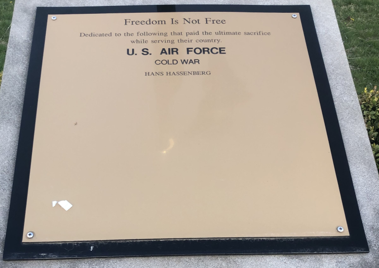 VILLA PARK FREEDOM IS NOT FREE MEMORIAL PLAQUE D