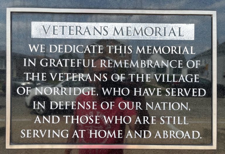VILLAGE OF NORRIDGE ALL VETERANS MEMORIAL PLAQUE