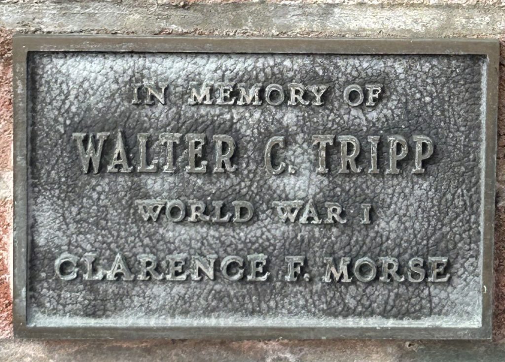 WALTER C. TRIPP WAR MEMORIAL PLAQUE