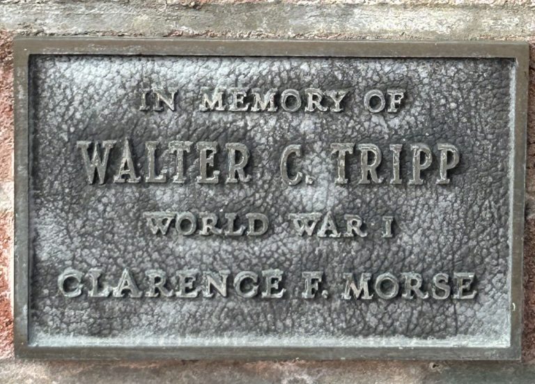 WALTER C. TRIPP WAR MEMORIAL PLAQUE