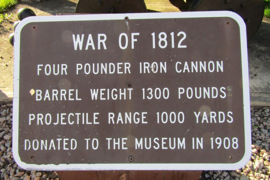 WAR OF 1812 FOUR POUNDER IRON CANNON MEMORIAL PLAQUE