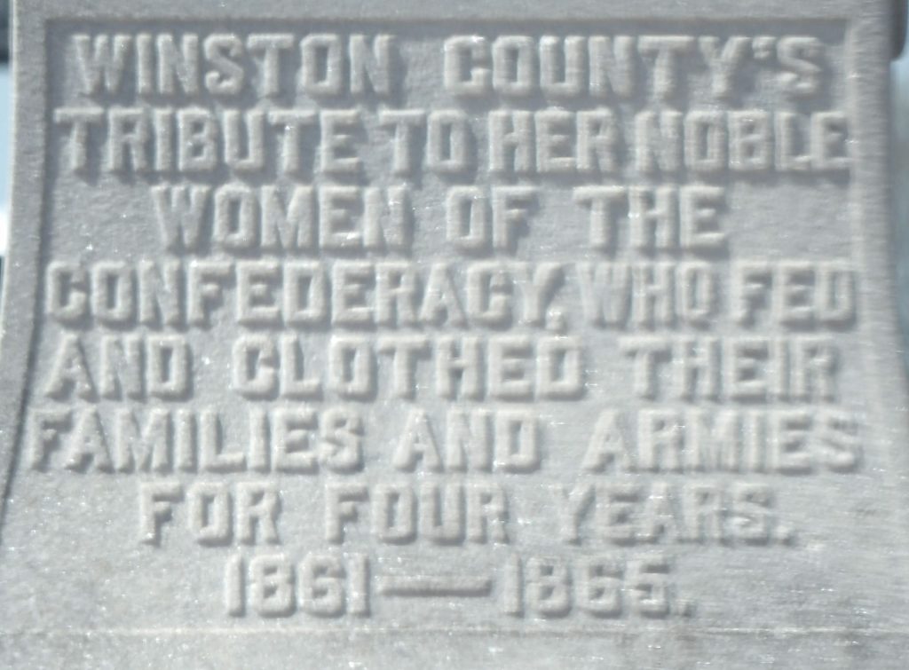 WINSTON COUNTY SOLDIERS WAR MEMORIAL INSCRIPTION