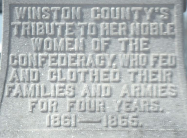 WINSTON COUNTY SOLDIERS WAR MEMORIAL INSCRIPTION