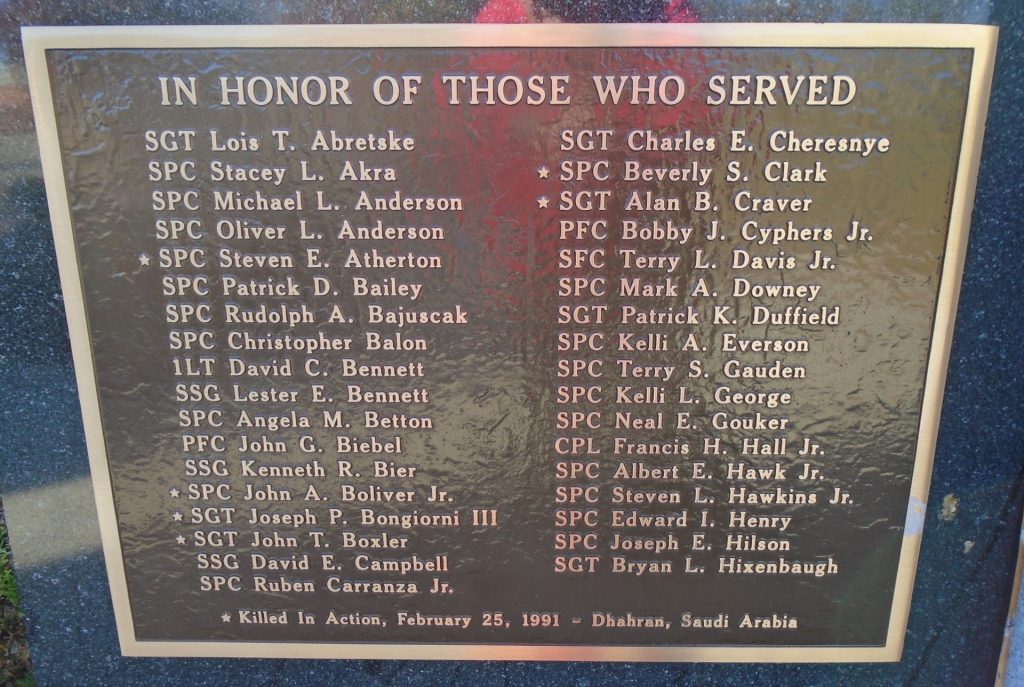 14TH QUARTERMASTER DETACHMENT WAR MEMORIAL PLAQUE C