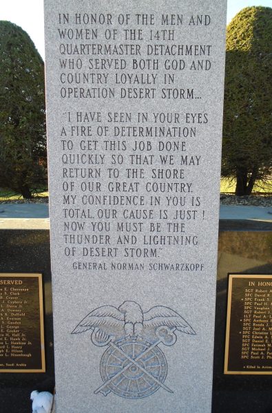 14TH QUARTERMASTER DETACHMENT WAR MEMORIAL STONE A