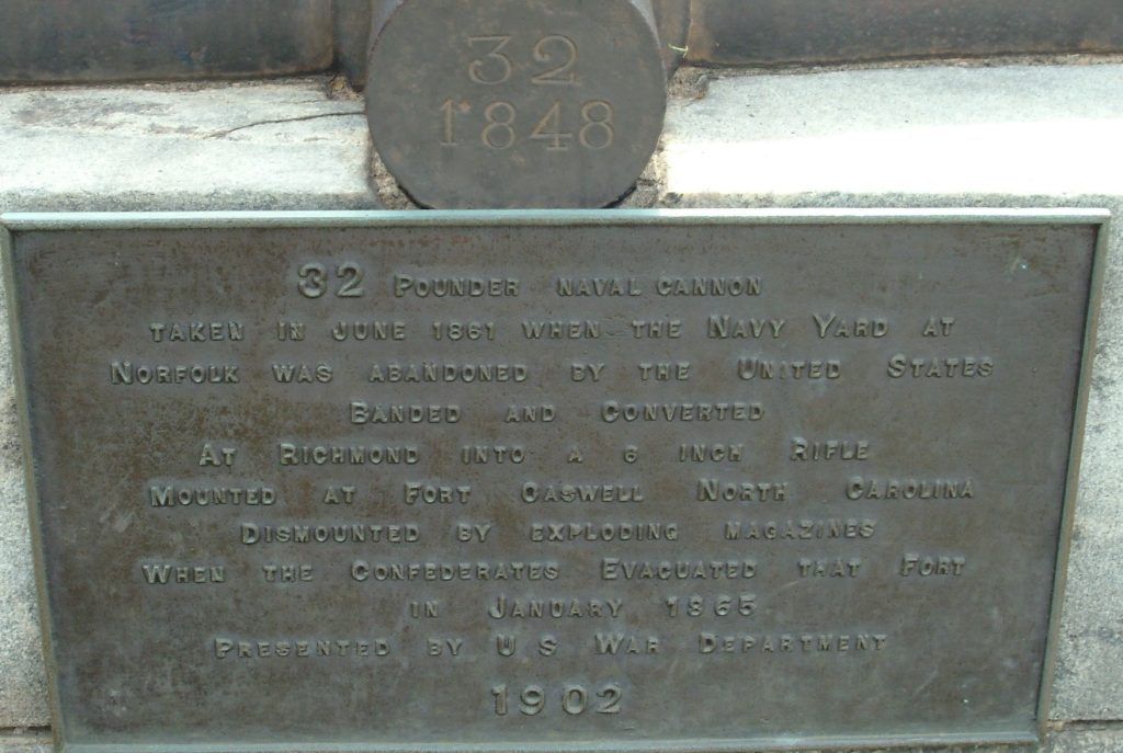 32 POUNDER NAVAL CANNON WAR MEMORIAL PLAQUE