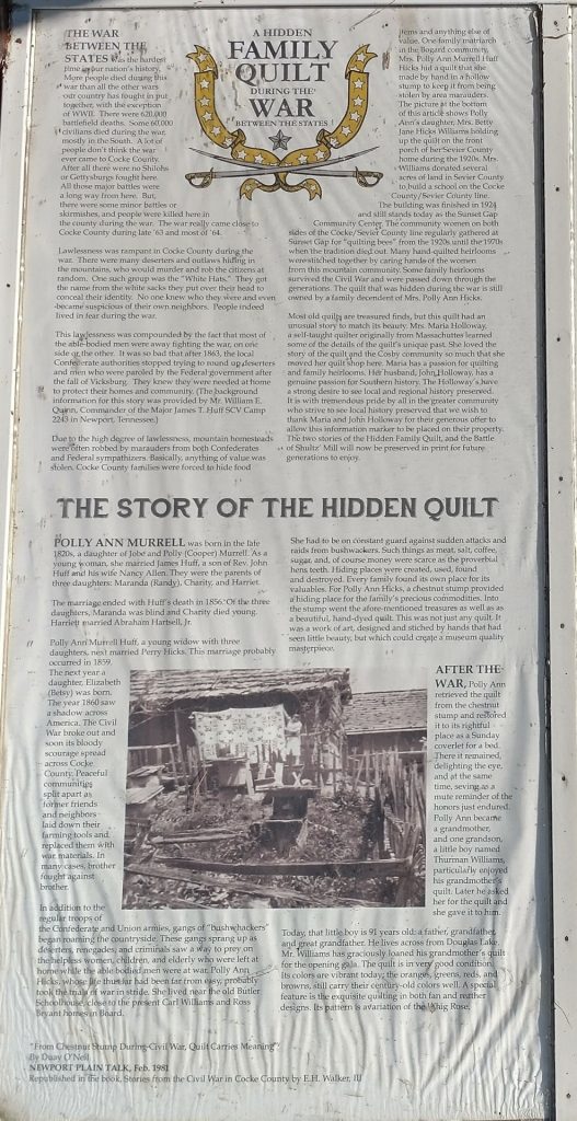 A HIDDEN FAMILY QUILT WAR MEMORIAL PANEL