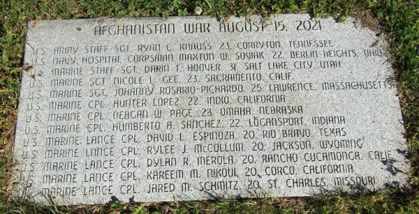 AFGHANISTAN WAR AUGUST 15, 2021 MEMORIAL TABLET