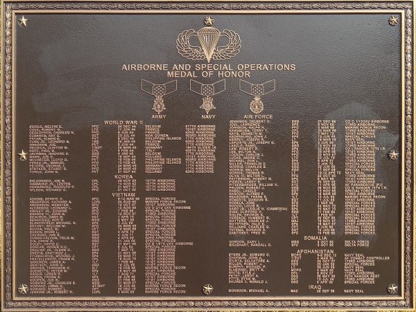 AIRBORNE AND SPECIAL OPERATIONS MEDAL OF HONOR WAR MEMORIAL PLAQUE
