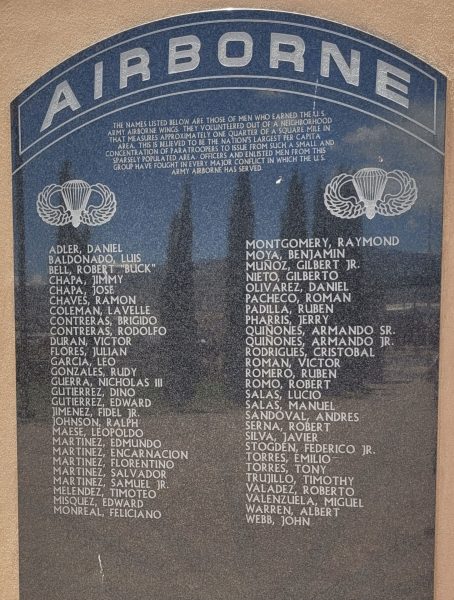 ALAMOGORDO AIRBORNE VETERANS MEMORIAL PLAQUE A