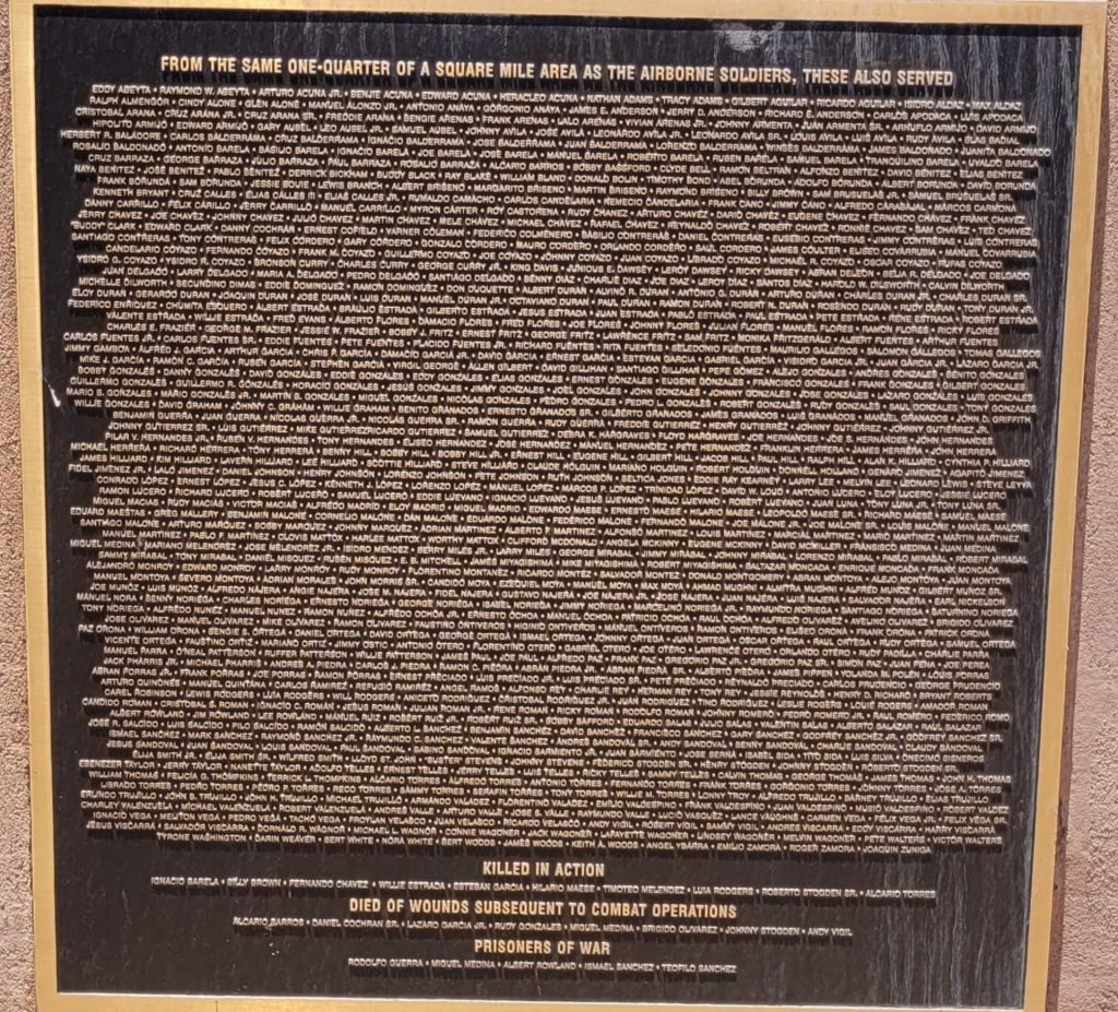 ALAMOGORDO AIRBORNE VETERANS MEMORIAL PLAQUE B