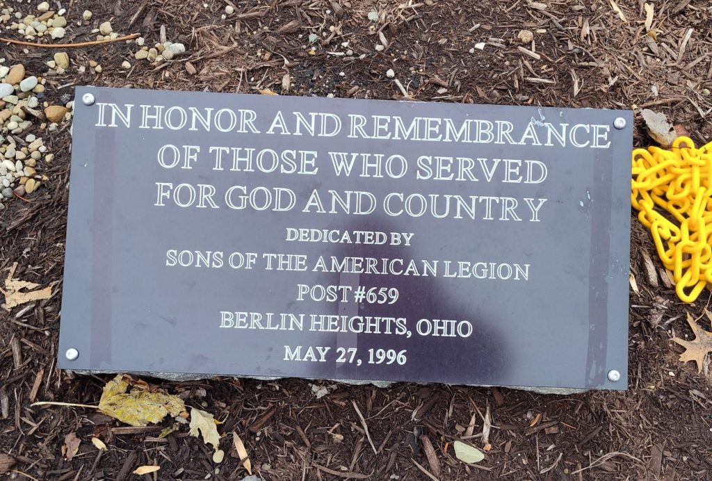 AMERICAN LEGION POST #659 FOR GOD AND COUNTRY MEMORIAL TABLET