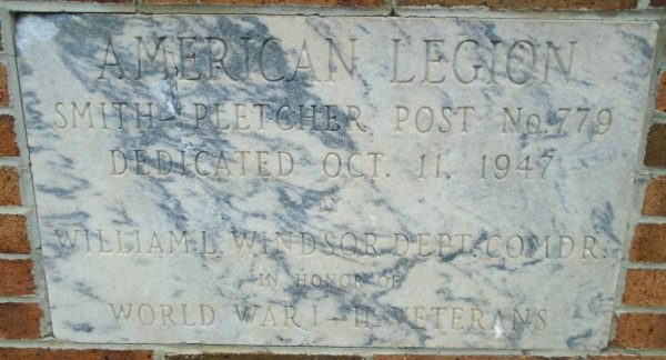 AMERICAN LEGION POST 779 WORLD WAR I-II VETERANS MEMORIAL STONE