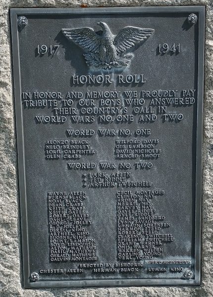 ANTIMONY WORLD WARS NO. ONE AND TWO MEMORIAL PLAQUE