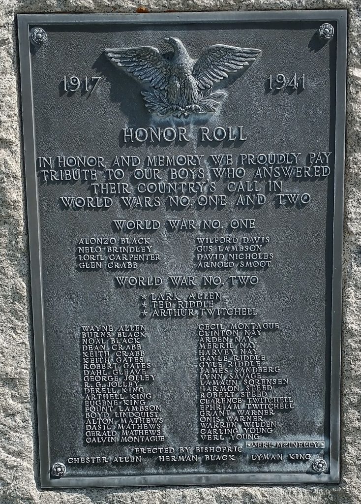 ANTIMONY WORLD WARS NO. ONE AND TWO MEMORIAL PLAQUE