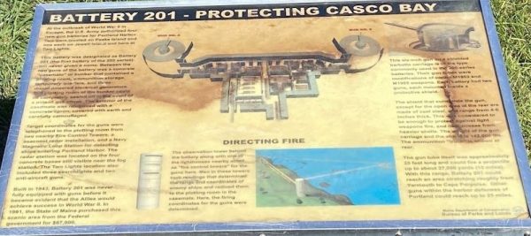 BATTERY 201-PROTECTING CASCO BAY WAR MEMORIAL PANEL