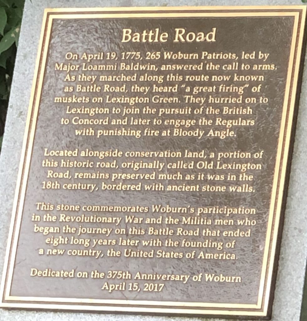 BATTLE ROAD REVOLUTIONARY WAR MEMORIAL PLAQUE