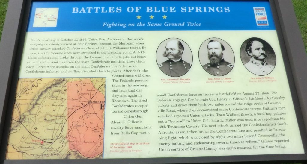 BATTLE OF BLUE SPRINGS FIGHTING ON THE SAME GROUND TWICE MEMORIAL PANEL