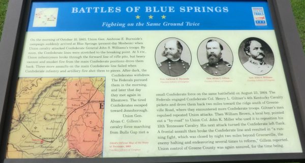 BATTLE OF BLUE SPRINGS FIGHTING ON THE SAME GROUND TWICE MEMORIAL PANEL