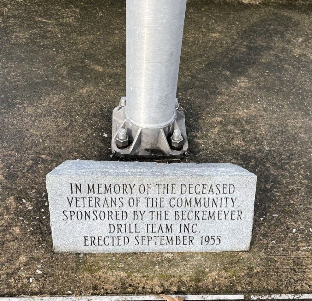 BECKEMEYER DRILL TEAM DECEASED VETERANS MEMORIAL FLAGPOLE
